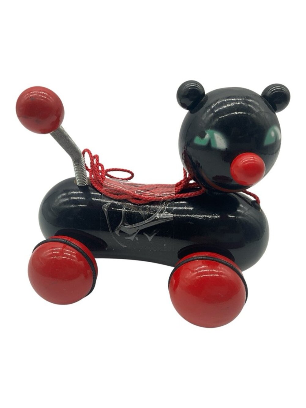 Vilac French Black Cat Walk-Along  MI France Head & Tail Spin  With Pullstring
